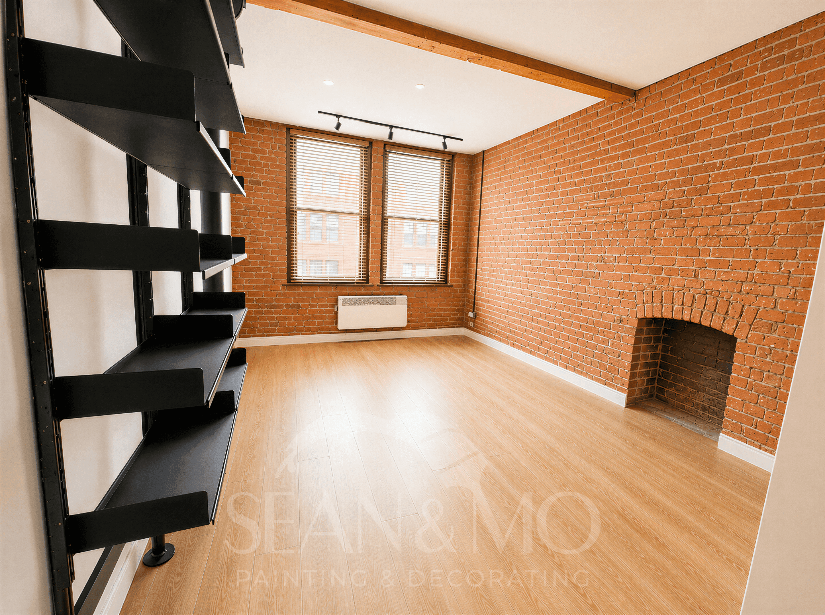 Laminate flooring installation detail in a residential interior