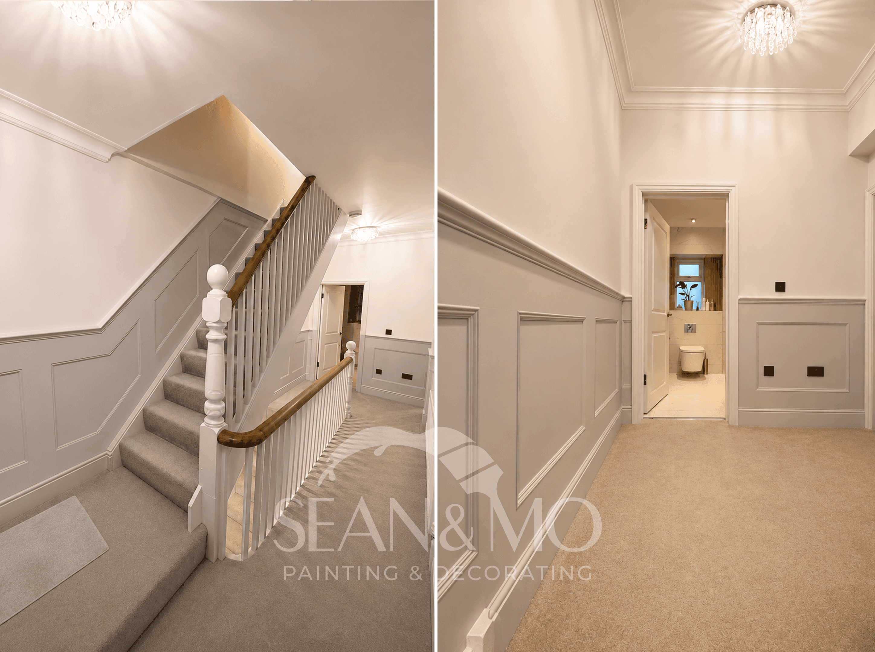 Painted interior walls and woodwork in a home decorated by Sean & Mo