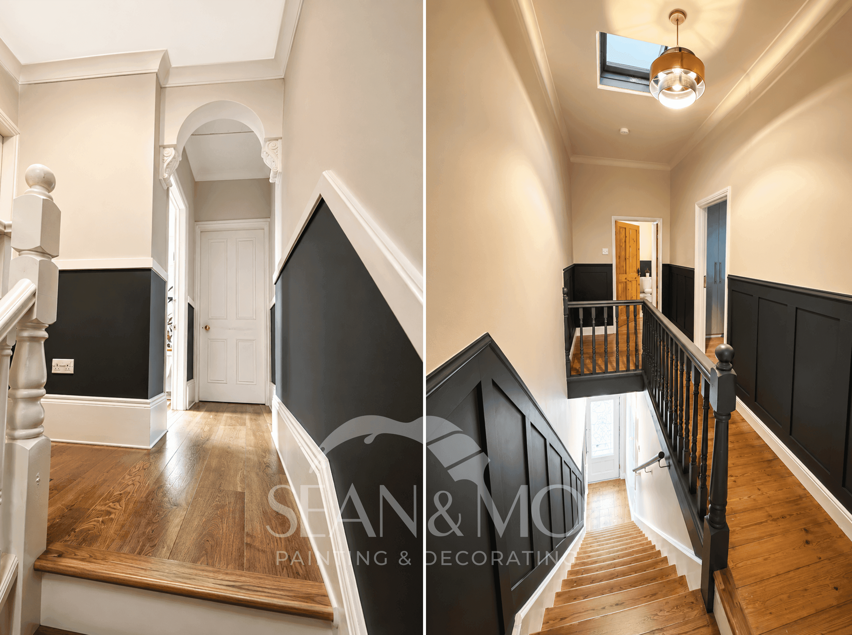 Completed interior painting with clean edges and woodwork