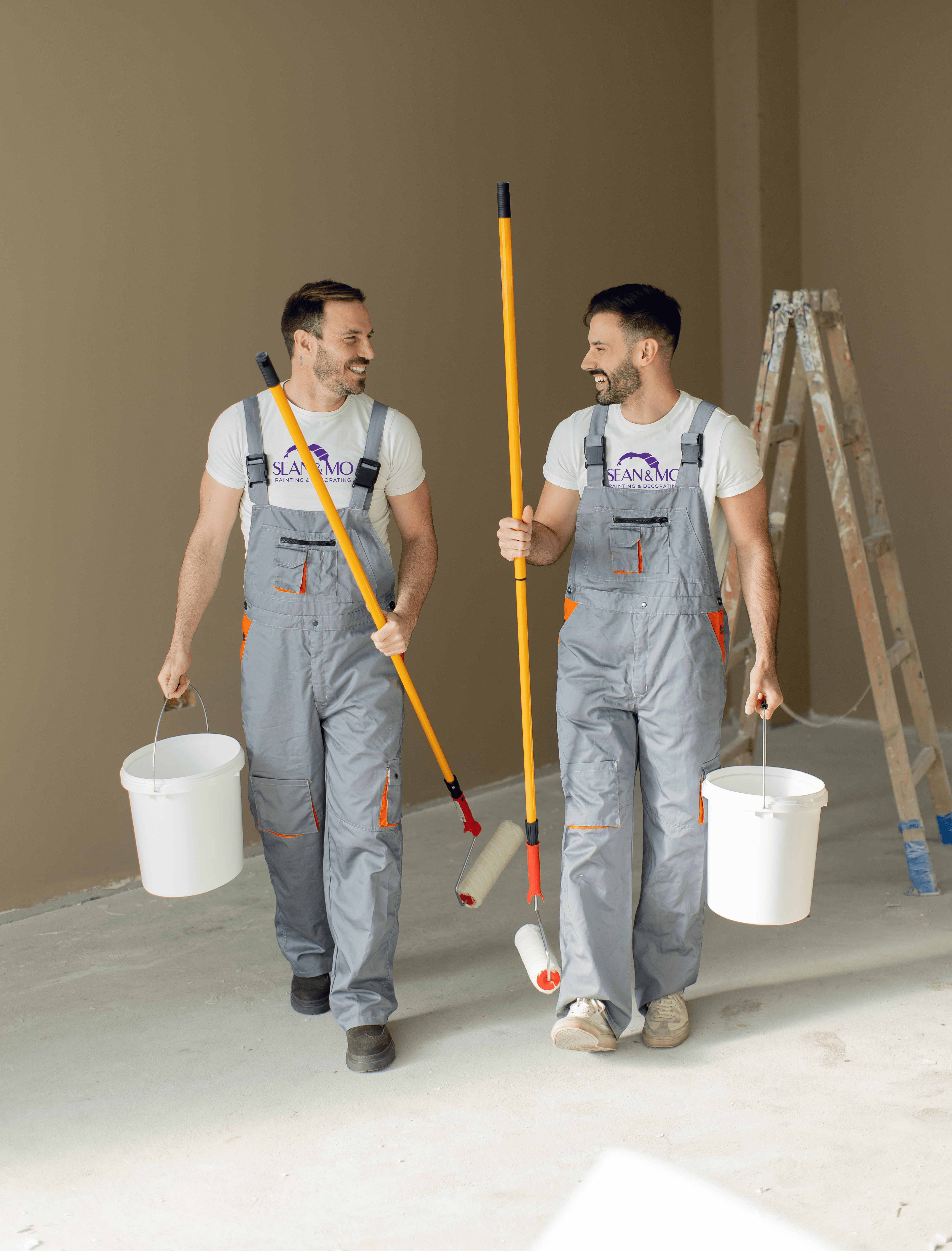 Sean and Mo at work as professional painters and decorators